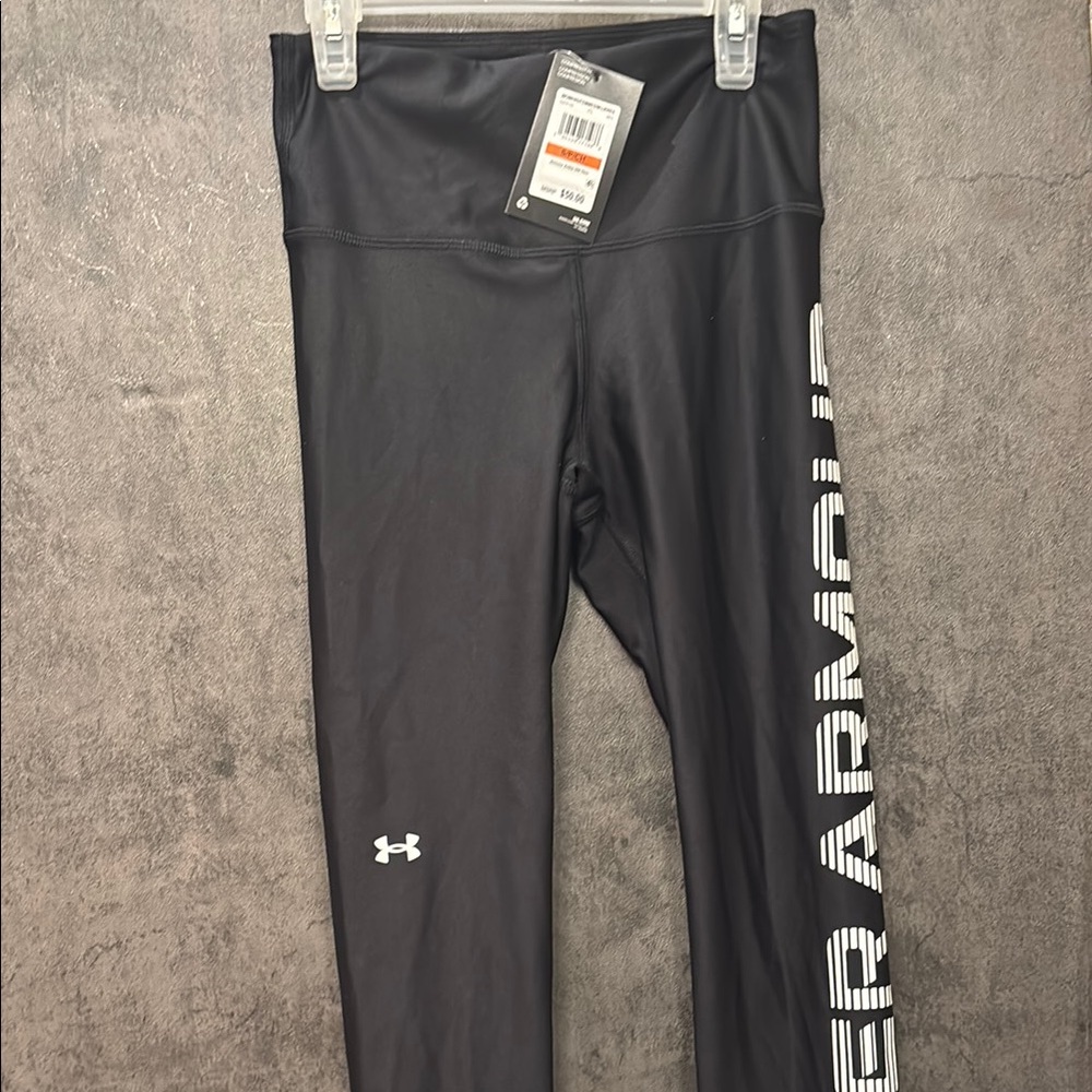 Under Armour Black Leggings with White Logo